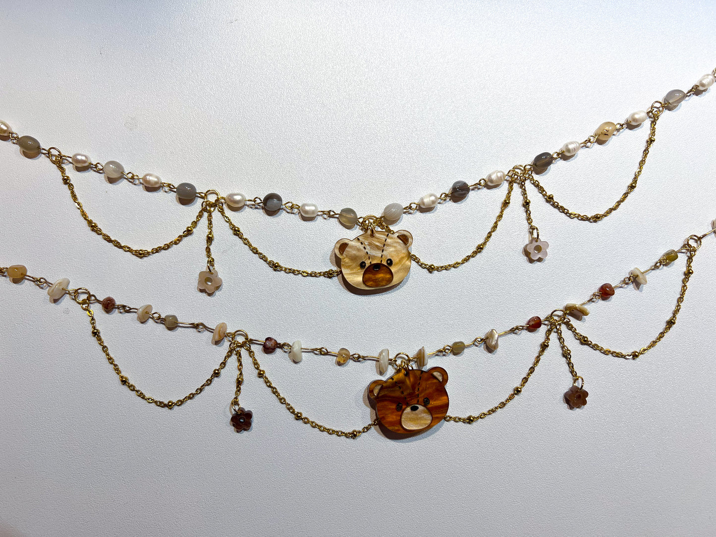 Teddy bear charm necklaces