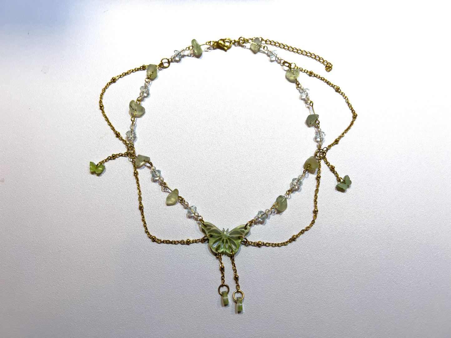 Jasper - butterfly necklace