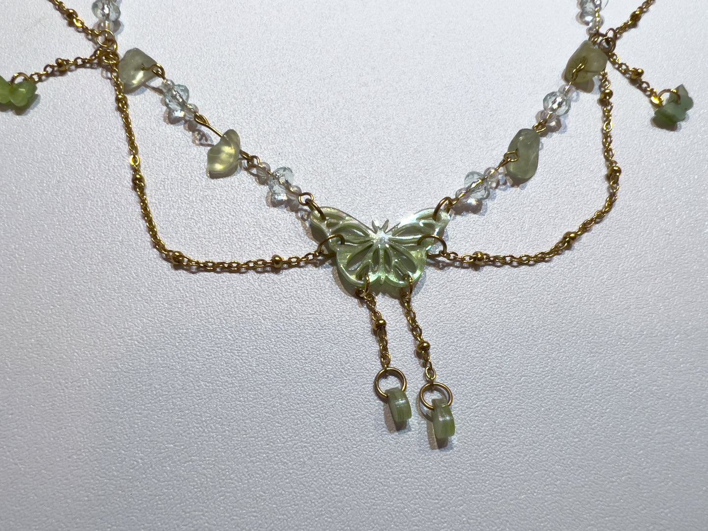 Jasper - butterfly necklace