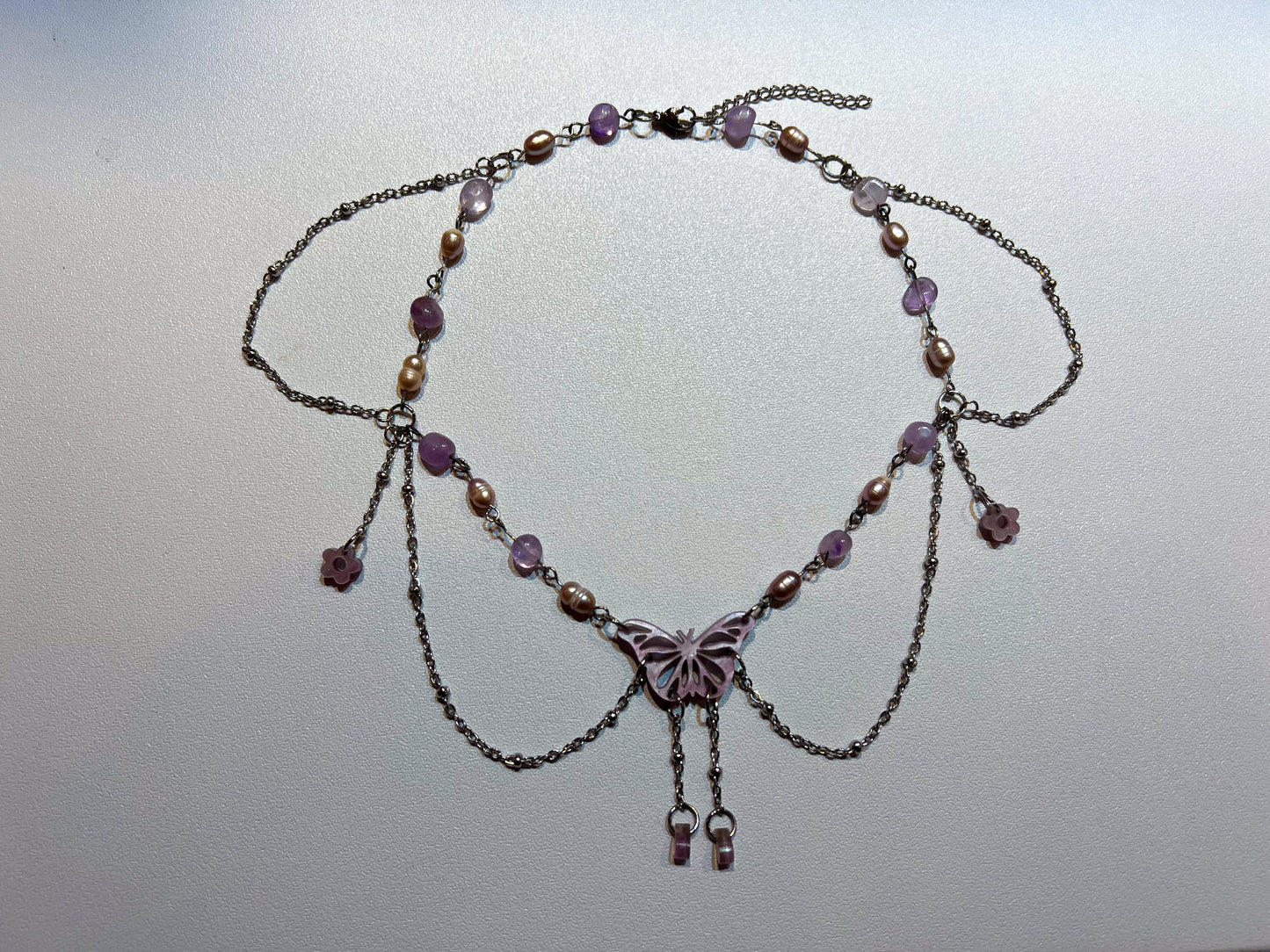 Crystal - butterfly necklace