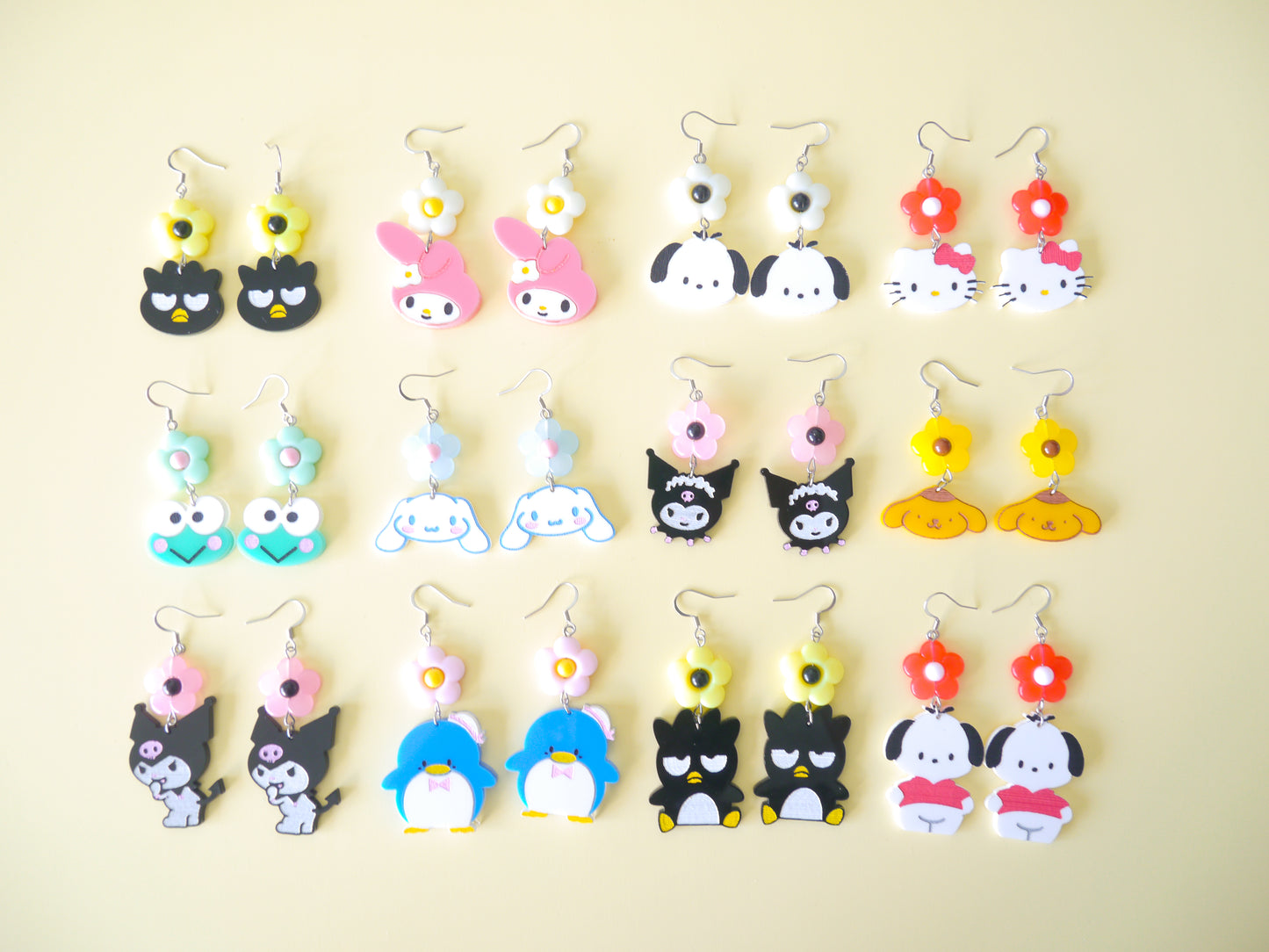 San character earrings - heads