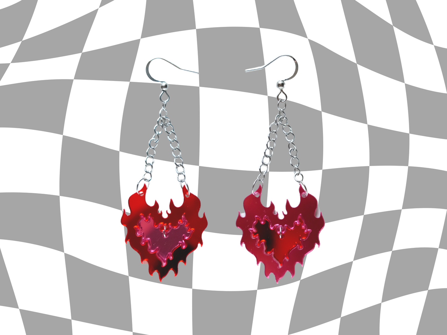 Fiery hearts mirrored