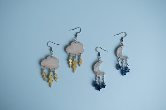 Thundercloud and Moon dangle