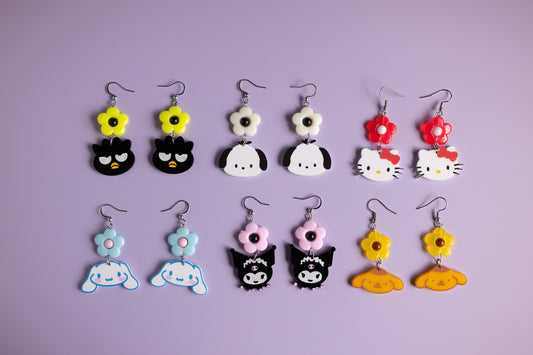 San character earrings - heads