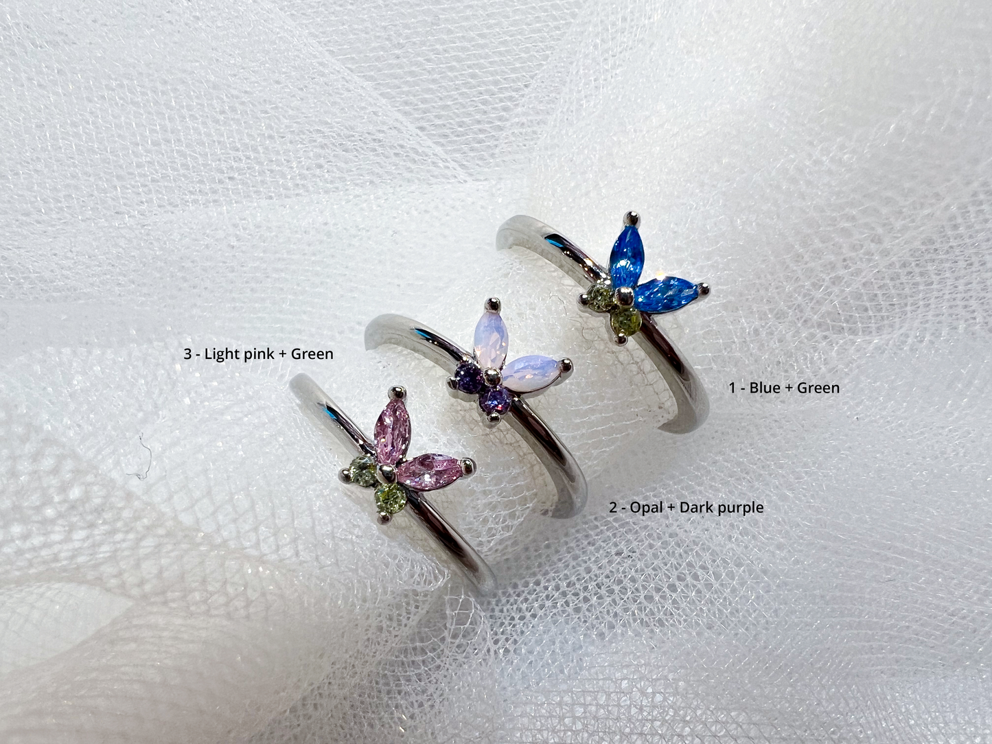 Adjustable Butterfly Rings - Collection i