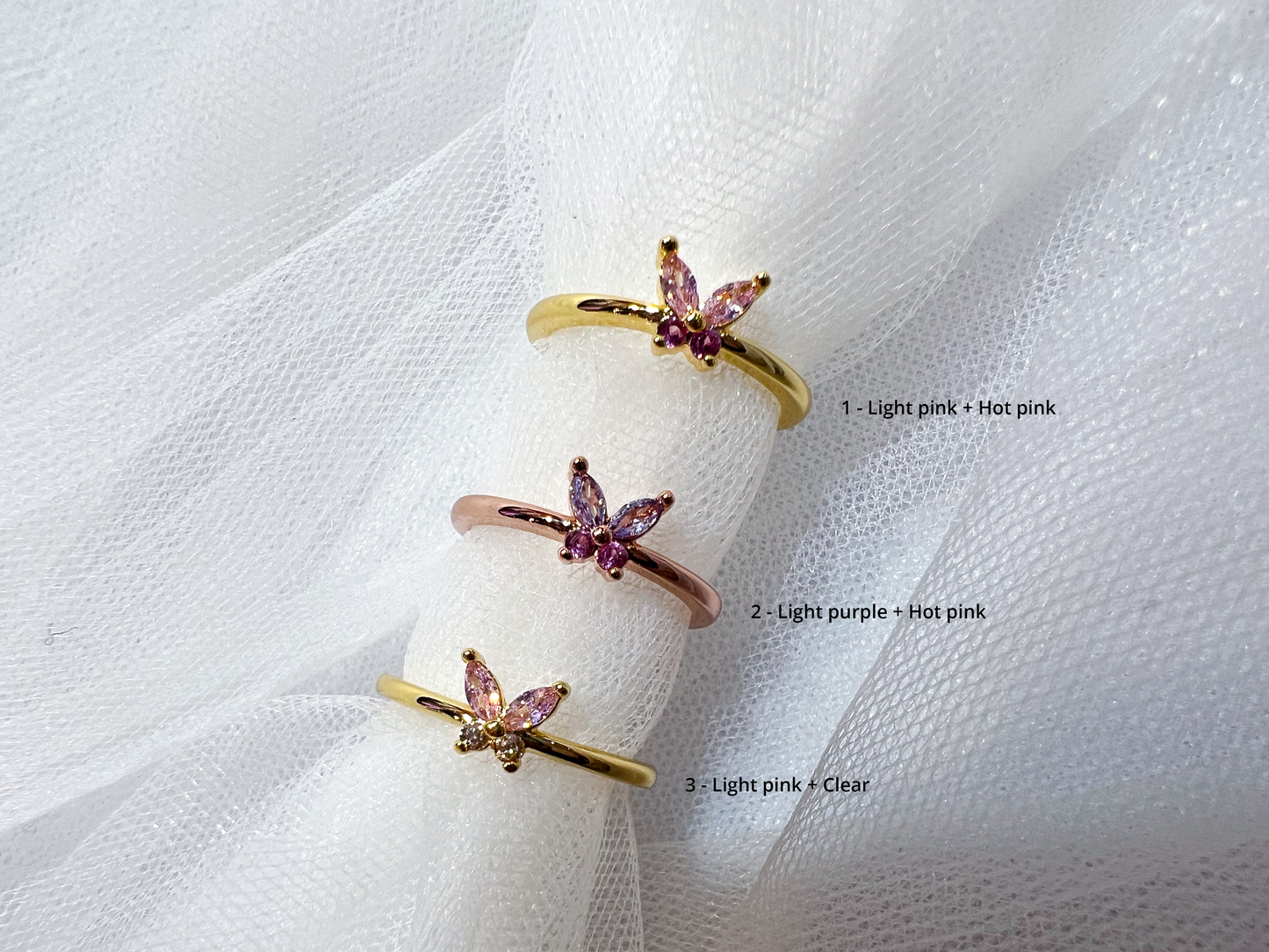 Adjustable Butterfly Rings - Collection ii