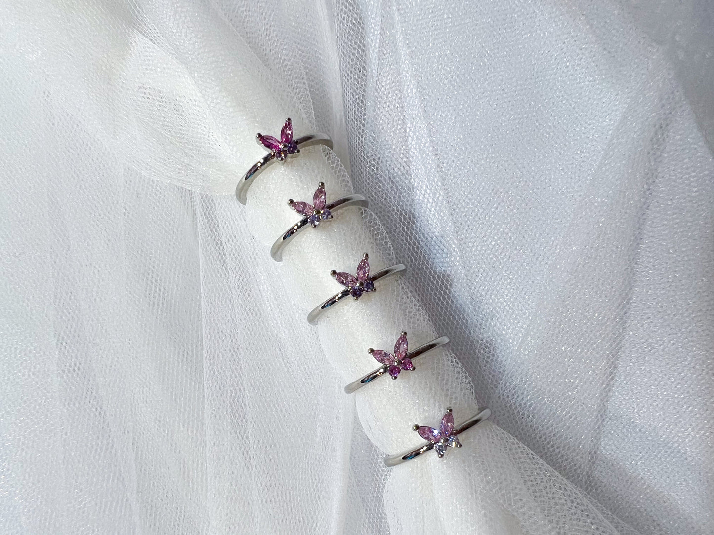 Adjustable Butterfly Rings - Collection iii