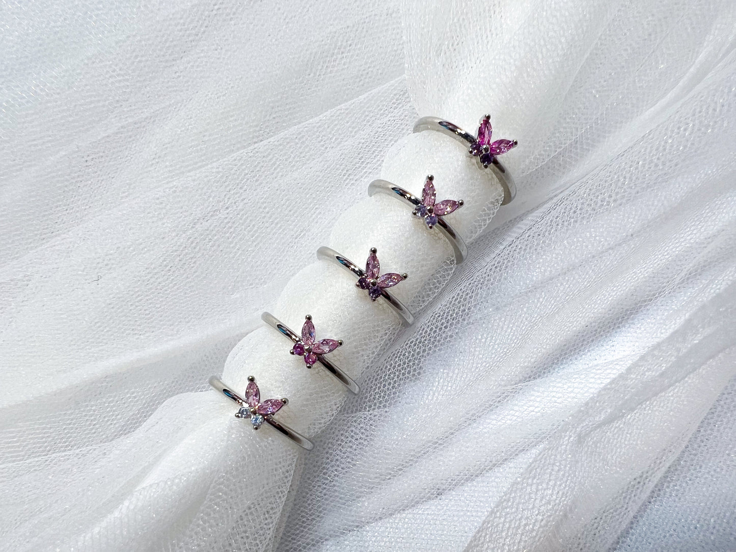 Adjustable Butterfly Rings - Collection iii