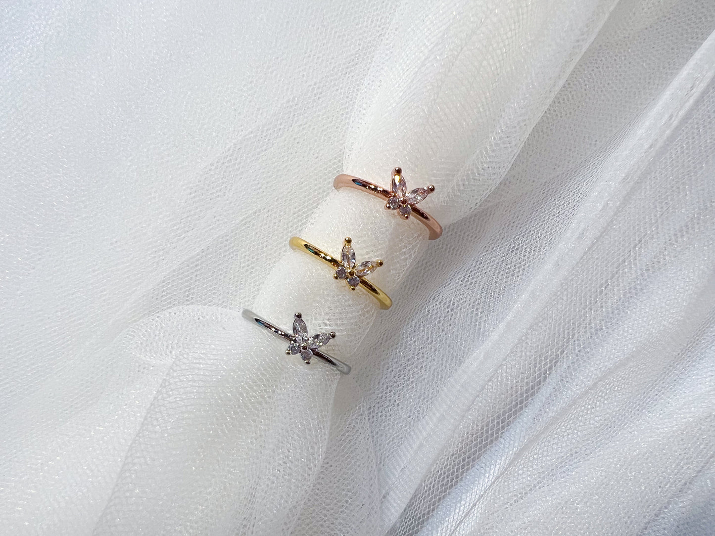 Adjustable Butterfly Rings - Collection iv