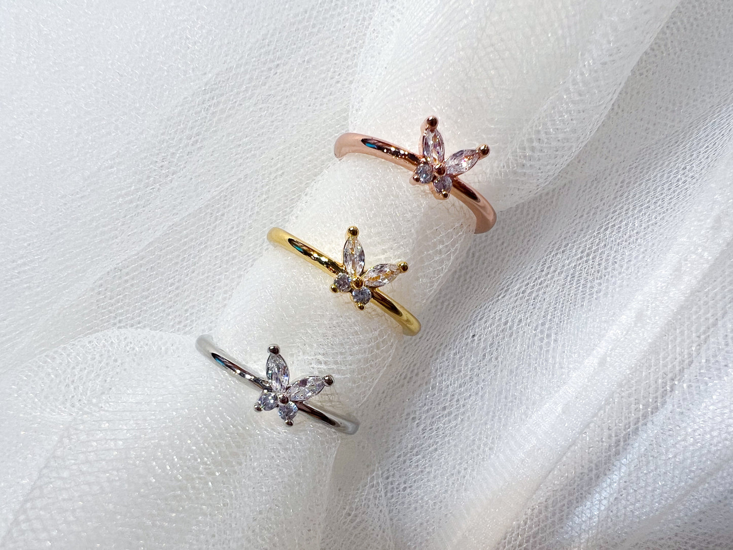 Adjustable Butterfly Rings - Collection iv