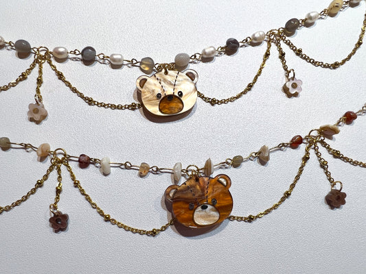Teddy bear charm necklaces