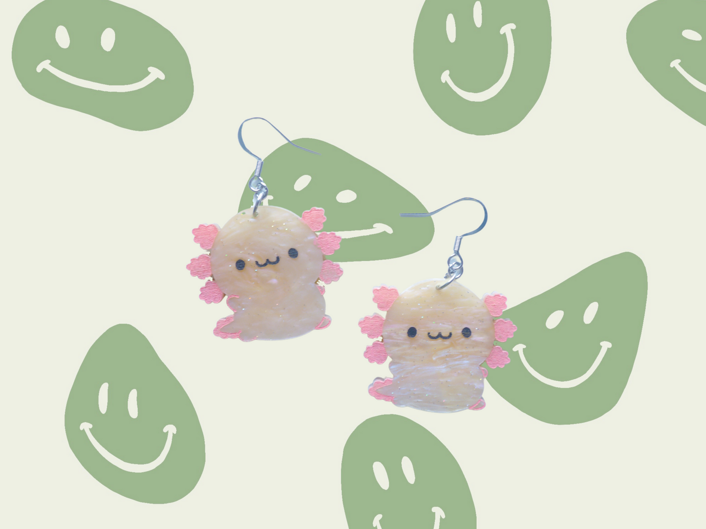 Swirly Axolotl earrings
